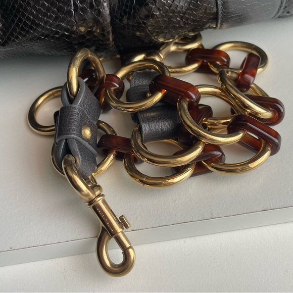 Marc Jacobs Snake Skin & Leather Karen Stam Kisslock Satchel Italy Y2K - Picture 11 of 16